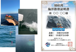 海洋散骨証明書イメージ