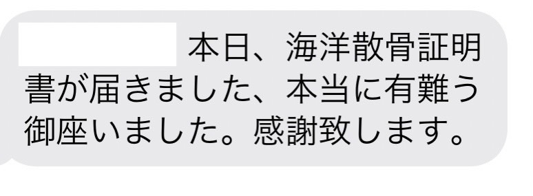 代行海洋散骨の感想
