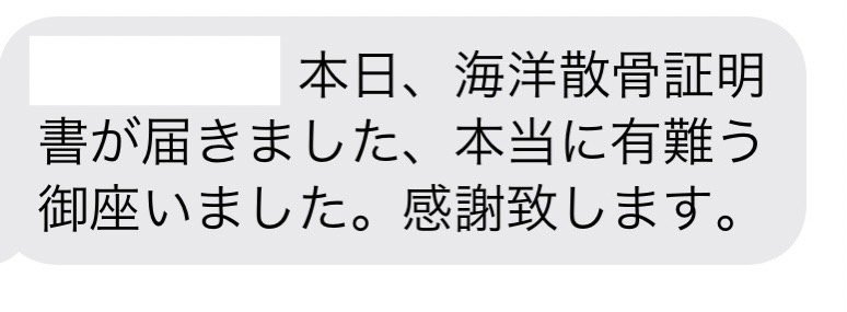 代行海洋散骨の感想