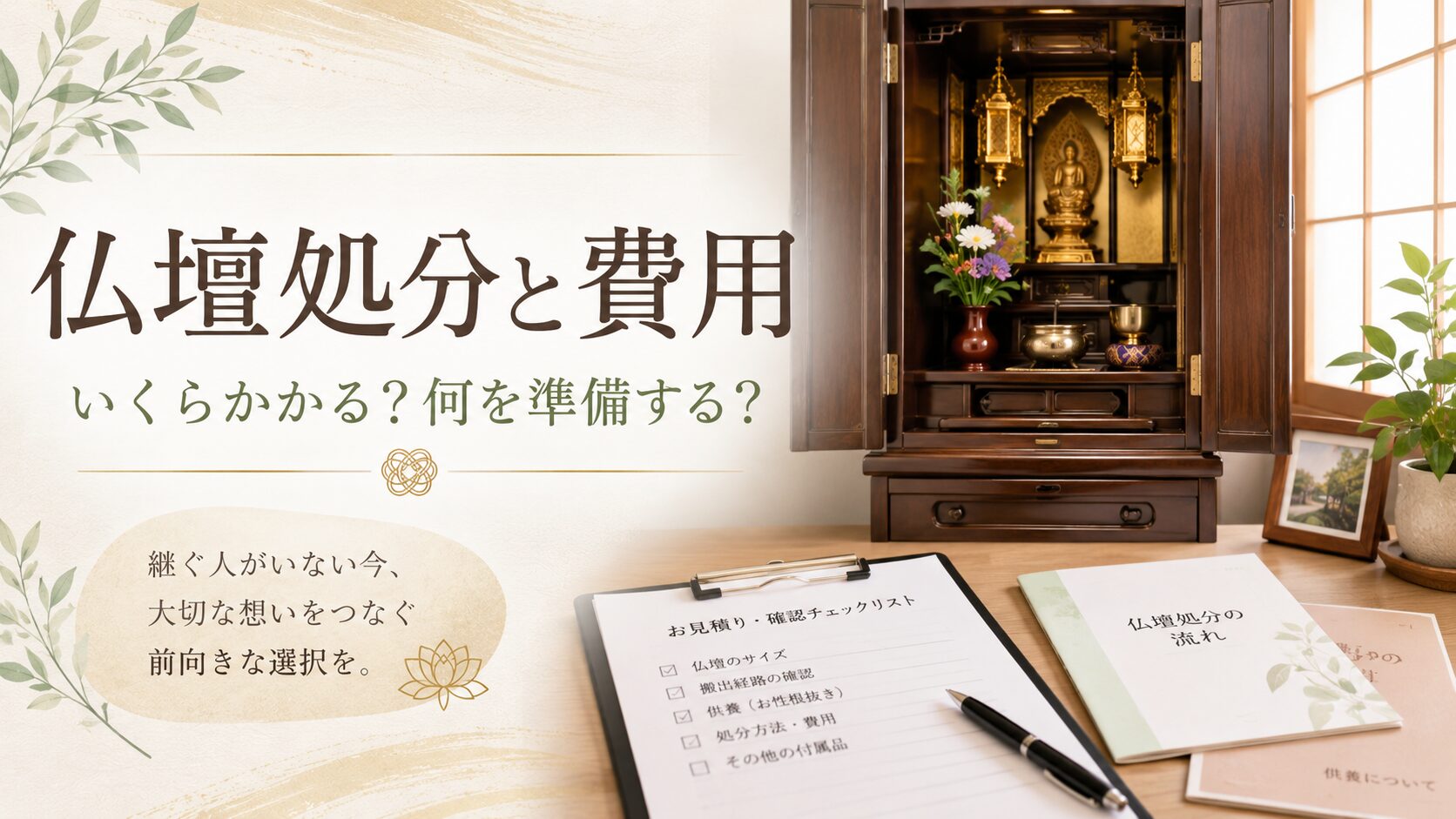 仏壇処分と費用　いくらかかる？何を準備する？
